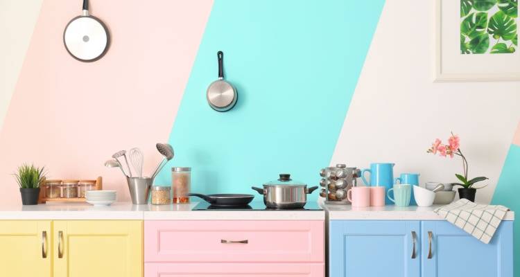 coloured kitchens