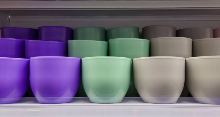 colourful plant pots