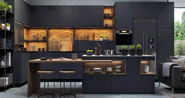 Dark matte kitchen