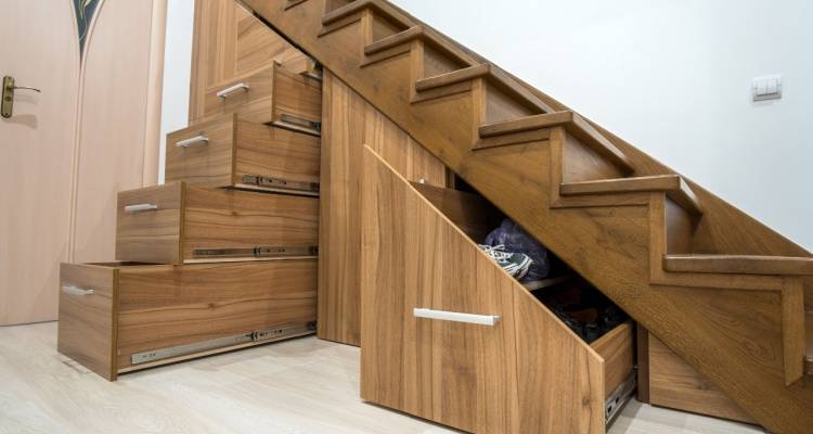 drawers under the stairs