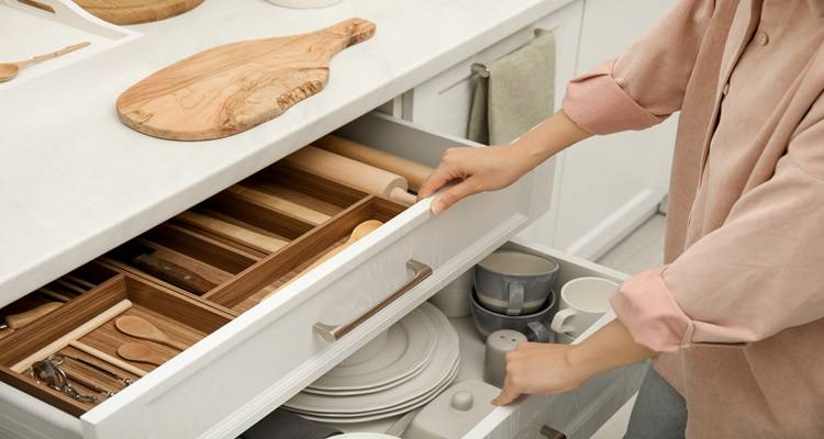 clearing out kitchen