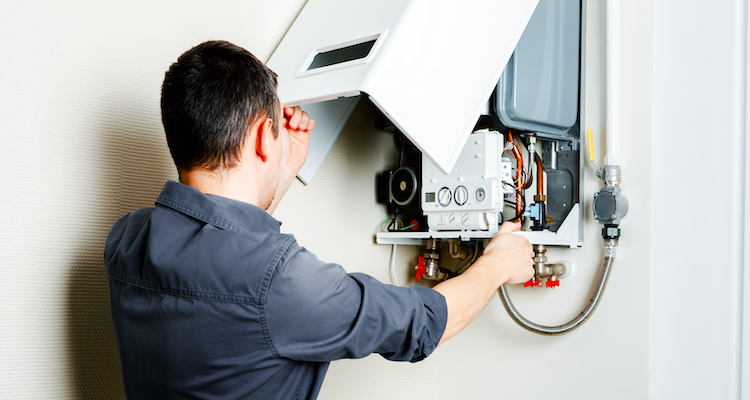 boiler being accessed