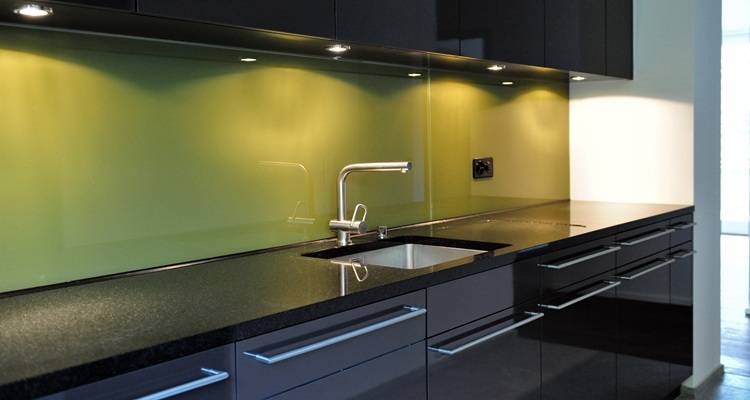 granite worktops green kitchen