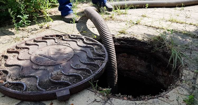 Pipe in manhole