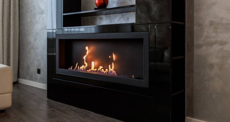 modern fireplace