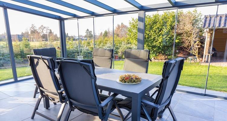 glass extension dining area