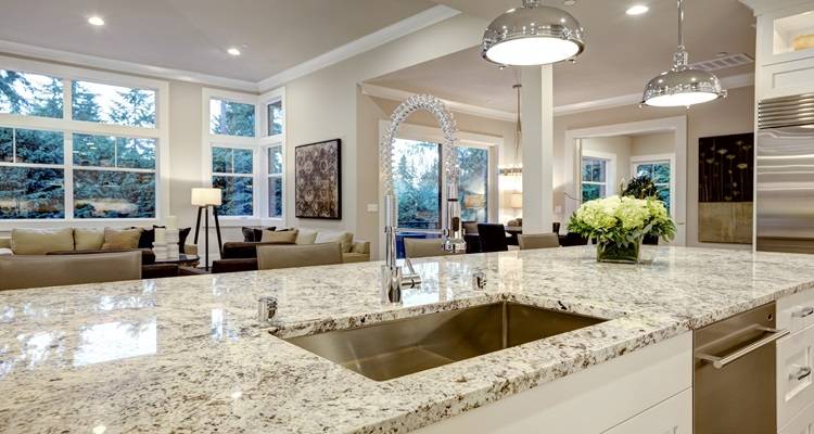 Light coloured granite kitchen