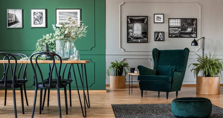 Green grey room