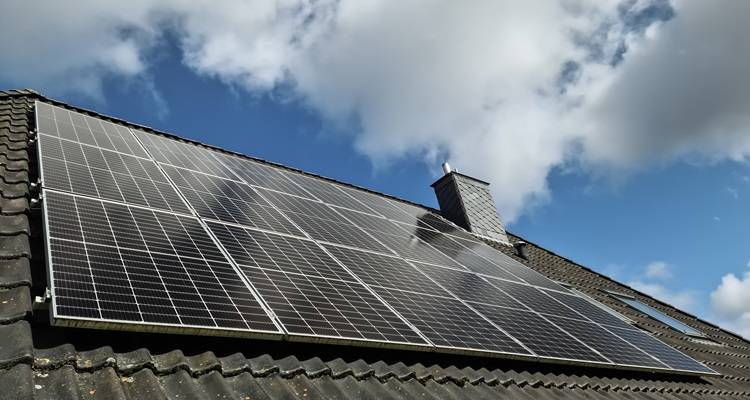 Solar panels on roof