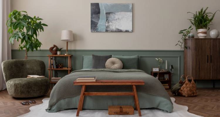 wall panelling in bedroom