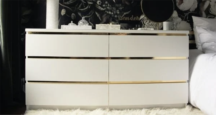 gold accent dresser