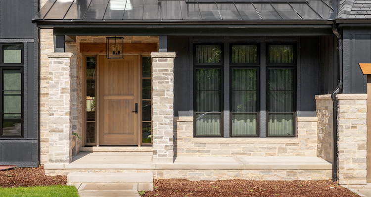 modern-look oak front door