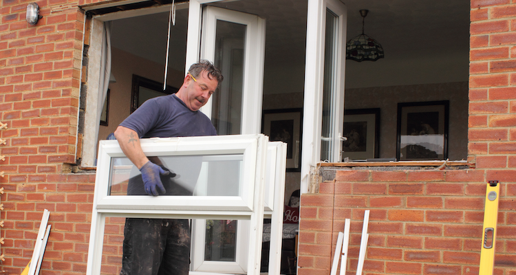 window fitting specialist that is removing uPVC windows from a UK property