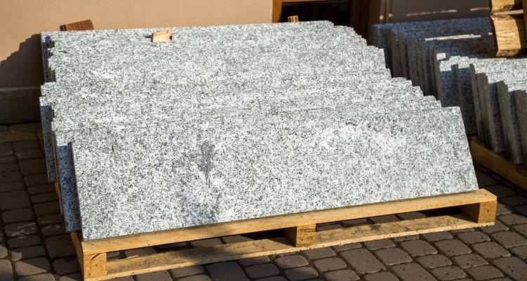 Quartz worktop in yard