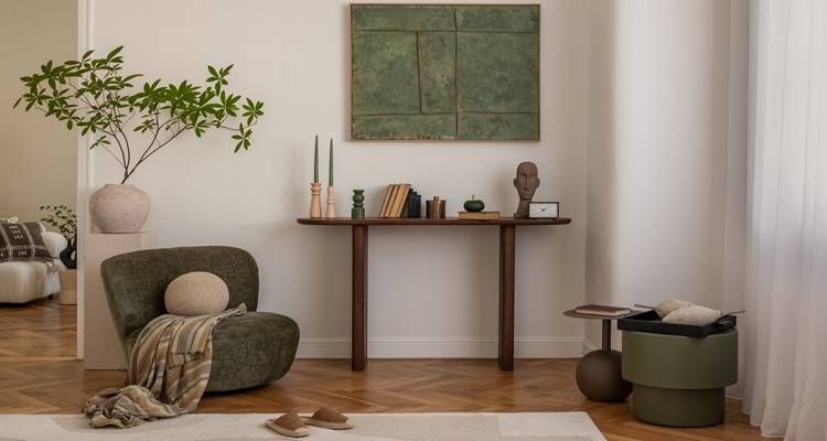 green chair and table