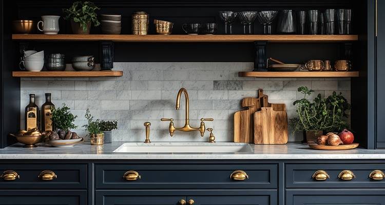 brassy kitchen