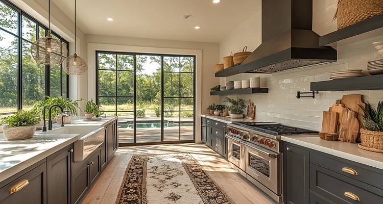 kitchen with rug