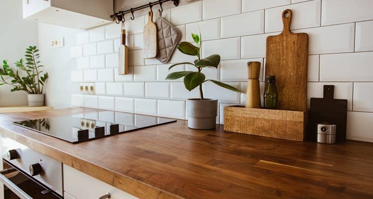 kitchen with wooden worktop