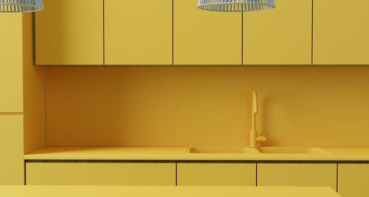 yellow kitchen