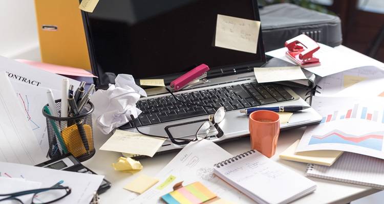 cluttered desk