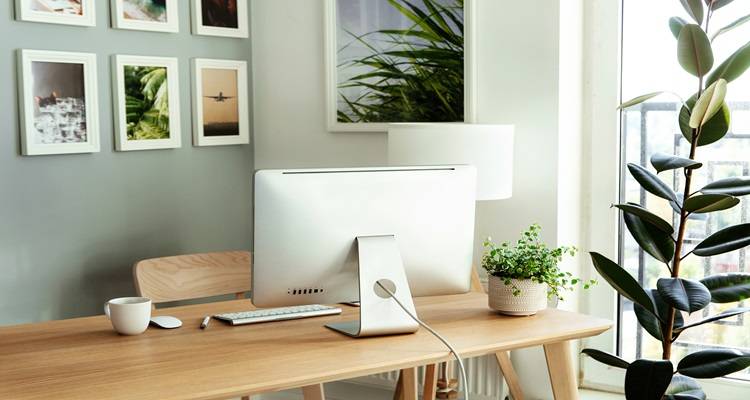 light coloured bright home office