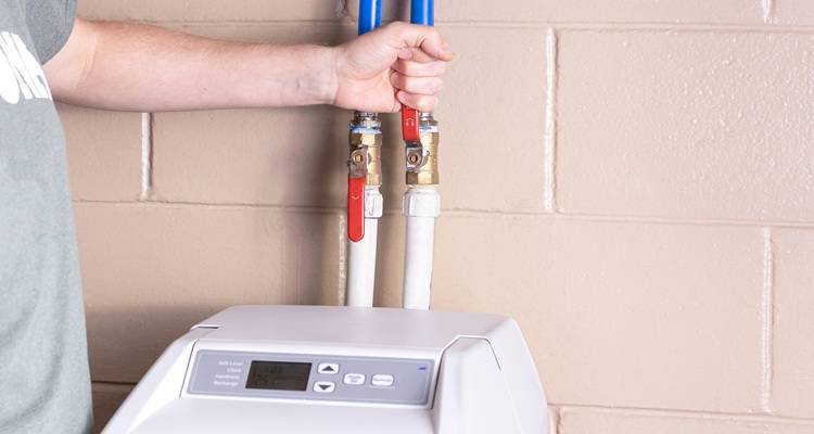 hands on water softener