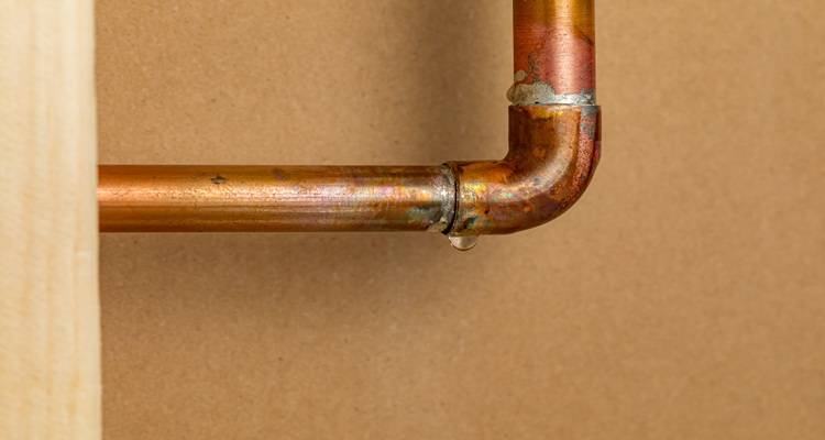 leaking copper pipe